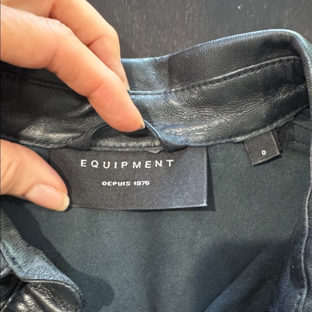 Equipment Orelie Leather Dress - Picture 6 of 7